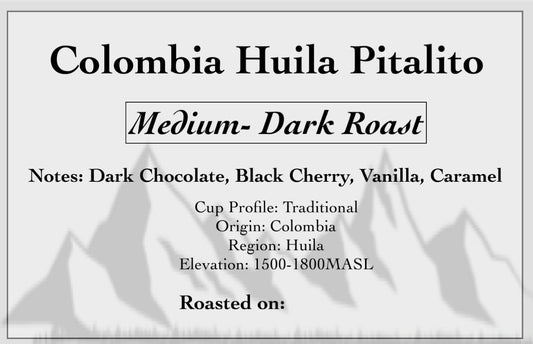 Colombia Huila Pitalito - Washed - Medium-Dark Roast
